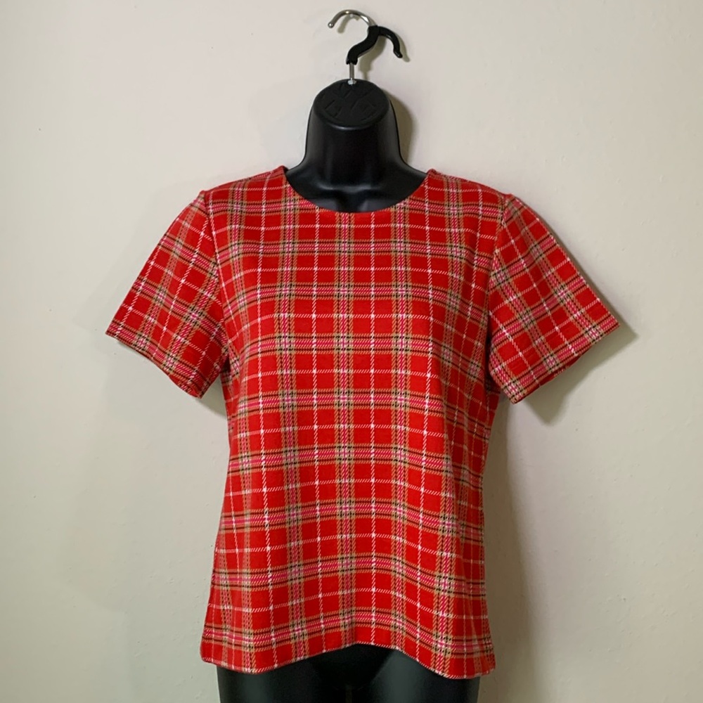 Ann Taylor Plaid Knit Top